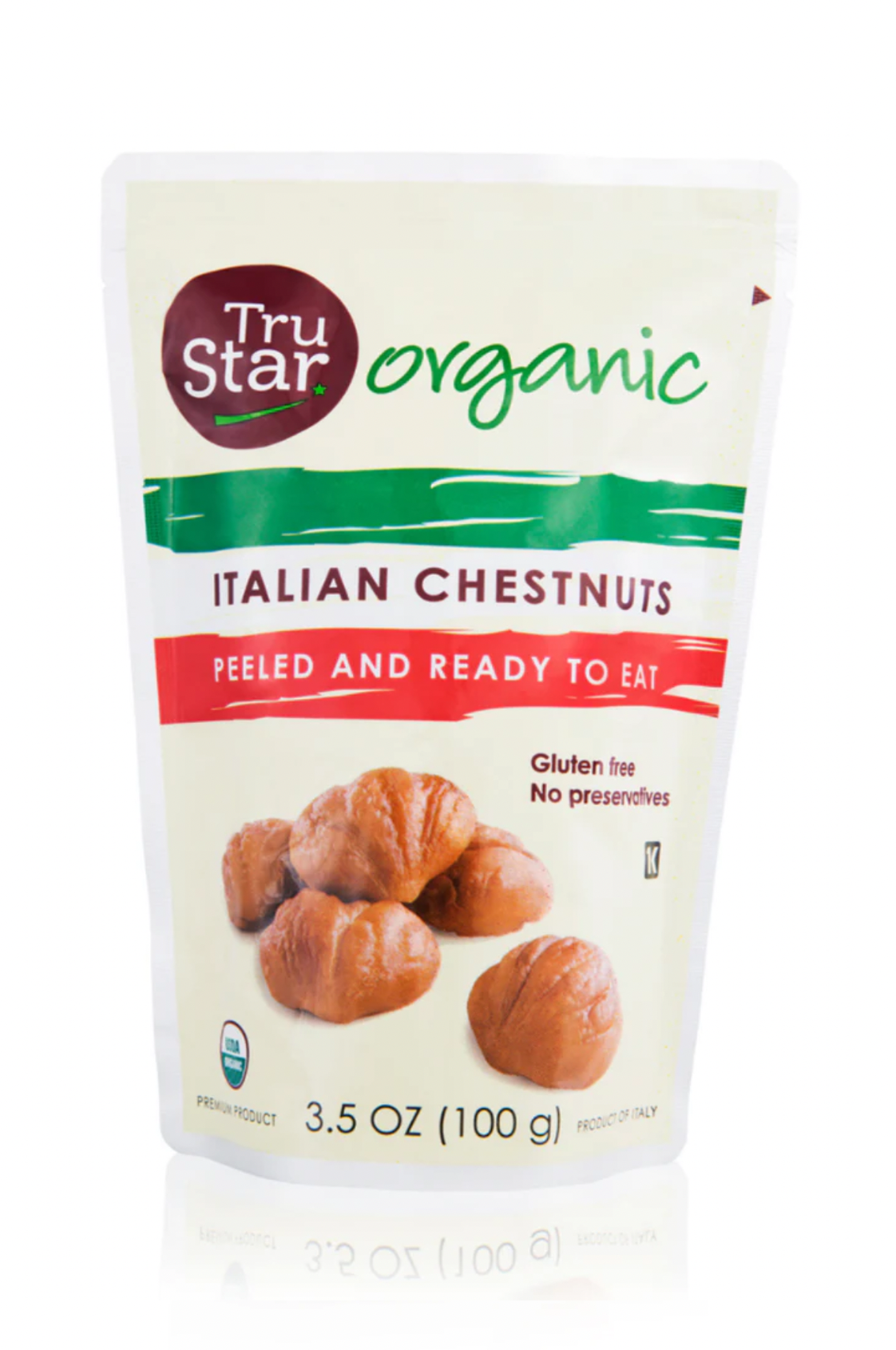 TruStar™ Organic Italian Chestnuts, Peeled, Ready to Eat, Pack of 12.